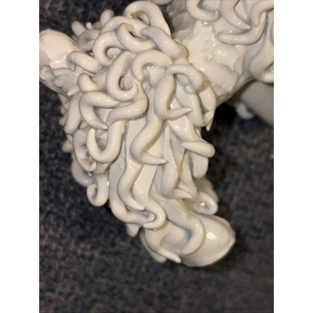 VTG Italian Porcelain Spaghetti Poodle Dog Figurines Set of 2
